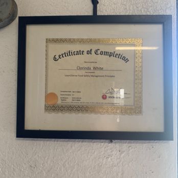 C J's BBQ & Fish - Certificate - Barbeque Near Me - Richmond, California C J's BBQ & Fish - Certificate - Barbeque Near Me - Richmond, California