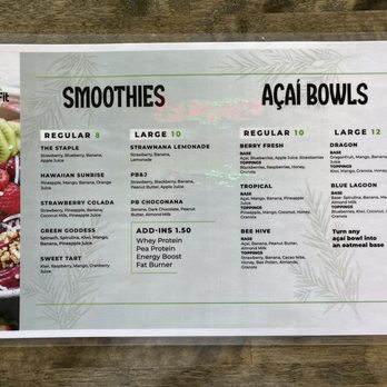 Fresh & Frozen - Menu - Juice Bars & Smoothies Near Me - Grants Pass, Oregon