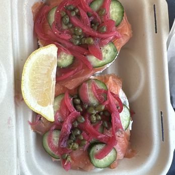 Hella Bagels - City Nights - open face bagel - Bagels Near Me - Albany, California Hella Bagels - City Nights - open face bagel - Bagels Near Me - Albany, California