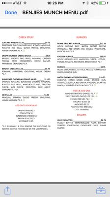 Menu photo 7 Benjies Munch San Antonio, TX