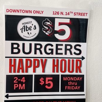 Honest Abe's - Burgers Near Me - Lincoln, Nebraska