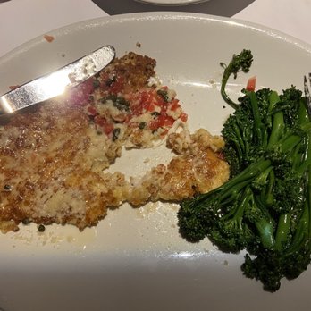 BrickTop's - GRILLED TROUT $30 topped with crab meat, champagne beurre blanc, capers, served with sautéed broccolini - New American Near Me - Frontenac, Missouri