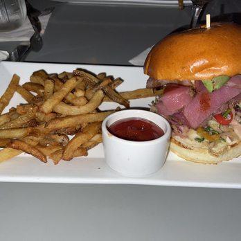 Red 36 - Seared 5 Spice Ahi-Tuna Burger - Seafood Near Me - Mystic, Connecticut
