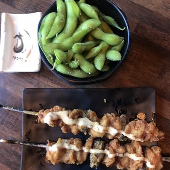 Zu Izakaya - Edamame & Chicken Karaage Skewer - Asian Fusion Near Me - Tempe, Arizona Zu Izakaya - Edamame & Chicken Karaage Skewer - Asian Fusion Near Me - Tempe, Arizona