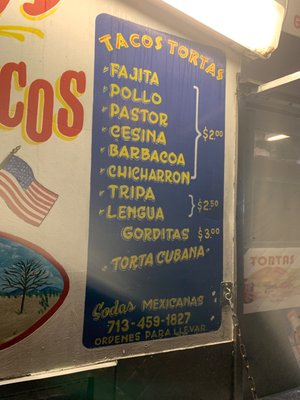 Menu photo 2 Gorditas El Mapache Houston, TX