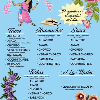 Tacos a La Madre - Menu - Food Trucks Near Me - Denver, Colorado Tacos a La Madre - Menu - Food Trucks Near Me - Denver, Colorado