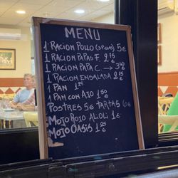 Oasis - I found the menu
