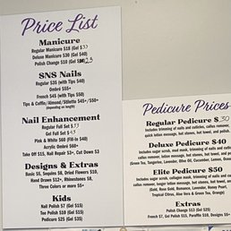 Price list on the wall Price list on the wall