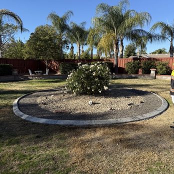 Ready For You Landscaping services - Custom cement texture trim ring. Epoxy resin rock ring with free rocks on the inside. - Landscaping Near Me - Banning, California
