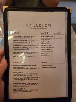 Menu photo 2 87 Ludlow New York, NY Menu photo 2 87 Ludlow New York, NY