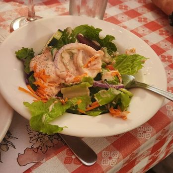 Dinucci's Italian Dinners - Generous portion of salad. I had a bite of the salad before I took the picture... - Italian Near Me - Valley Ford, California Dinucci's Italian Dinners - Generous portion of salad. I had a bite of the salad before I took the picture... - Italian Near Me - Valley Ford, California