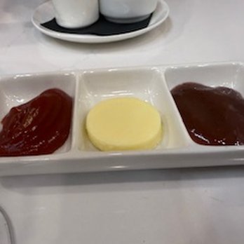 Canyon Ranch - Ketchup, butter and their homemade raspberry jam - a bit tart. - Breakfast & Brunch Near Me - Las Vegas, Nevada