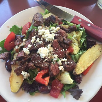 Stella Grill - Delicious steak salad with fingerling potatoes, artichoke hearts and Kalamata olives - Diners Near Me - Millcreek, Utah Stella Grill - Delicious steak salad with fingerling potatoes, artichoke hearts and Kalamata olives - Diners Near Me - Millcreek, Utah