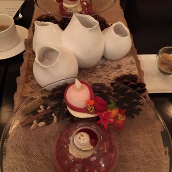 Goosefoot - Beautiful presentation of dessert before dry ice (in the white porcelain) was activated. - New American Near Me - Chicago, Illinois Goosefoot - Beautiful presentation of dessert before dry ice (in the white porcelain) was activated. - New American Near Me - Chicago, Illinois