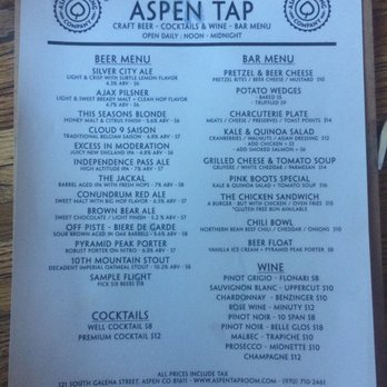 Aspen Tap - Their menu - Breweries Near Me - Aspen, Colorado Aspen Tap - Their menu - Breweries Near Me - Aspen, Colorado