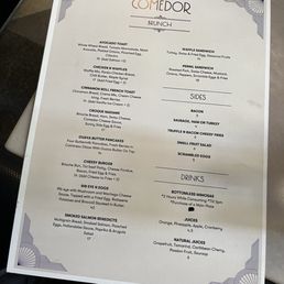 Brunch menu Brunch menu