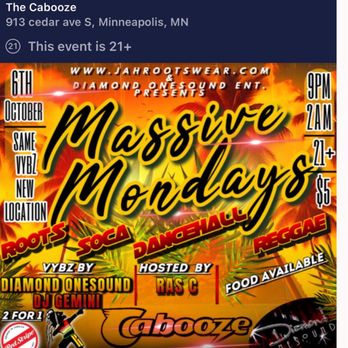 Massive Mondays Reggae - Bars Near Me - Minneapolis, Minnesota