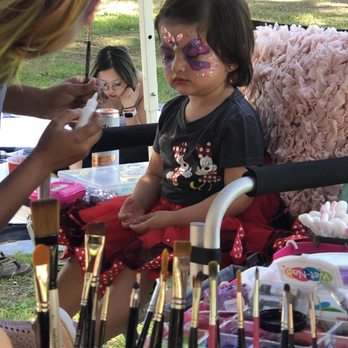 Sunflower Face Painting - Ready for more glitter - Face Painting Near Me