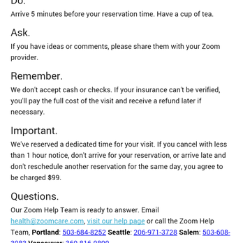 ZoomCare - Mississippi - Confirmation email from ZoomCare - check out the important details - Family Practice Near Me - Portland, Oregon ZoomCare - Mississippi - Confirmation email from ZoomCare - check out the important details - Family Practice Near Me - Portland, Oregon