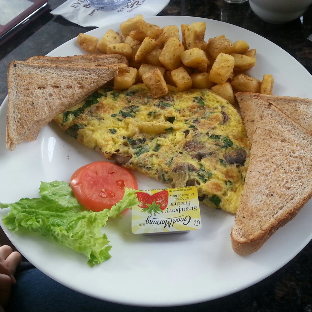 Symposium Cafe Restaurant Markham - Brie, mushroom and spinach omelette - Breakfast & Brunch Near Me - Markham, Ontario