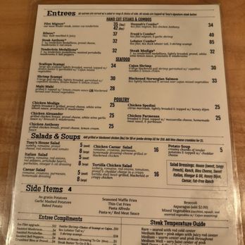 Tony's On Main Street - Menu - Steakhouses Near Me - Saint Charles, Missouri Tony's On Main Street - Menu - Steakhouses Near Me - Saint Charles, Missouri