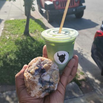 Kobros Coffee - They have pastries now! Banana & Blueberry Muffin and Iced Matcha w/ Oatmilk. - Coffee & Tea Near Me - Norfolk, Virginia