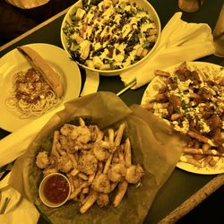 Okaloosa - Fried Shrimp Basket, Buffalo Ranch Chicken Fries, Spaghetti, Caesar Tuna Salad
