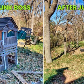 Junk Boss - Before and after showing Junk Boss removed playground equipment - Junk Removal & Hauling Near Me - Edmond, Oklahoma Junk Boss - Before and after showing Junk Boss removed playground equipment - Junk Removal & Hauling Near Me - Edmond, Oklahoma