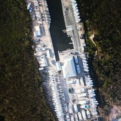 Safe Harbor Islamorada - An aerial view of the marina after hurricane Irma.