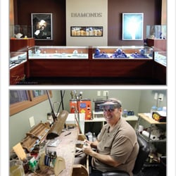 Barnes Diamonds And Design - Interior shot and John Sr working the bench