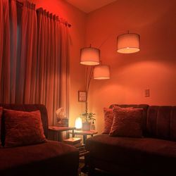 Spa Bliss Savannah - Waiting area  Low fi beats and calming red lights