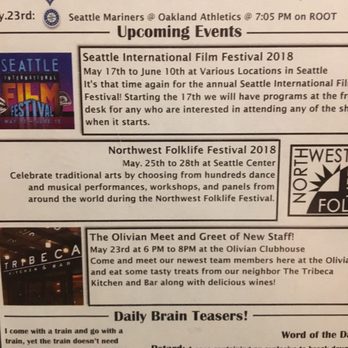 The Olivian - Daily updated notice in the elevators with upcoming events and daily brainteasers! - Apartments Near Me - Seattle, Washington