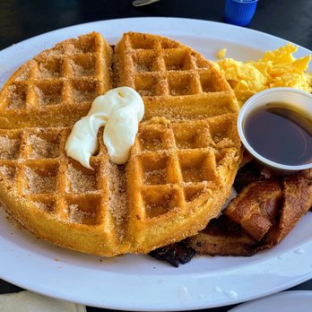 Lumpy's Diner - Churro waffle, scrambled eggs, and jalapeño bacon - Diners Near Me - Antioch, California Lumpy's Diner - Churro waffle, scrambled eggs, and jalapeño bacon - Diners Near Me - Antioch, California