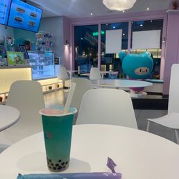 Boba tea and interior Boba tea and interior
