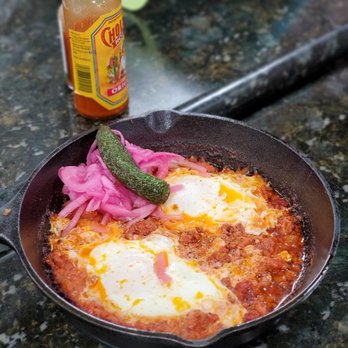 Tata's Cafe - Huevos Ahogados, 2 eggs poached in chorizo ragu with pickled onions & chile toreado - Breakfast & Brunch Near Me - Hawthorne, California Tata's Cafe - Huevos Ahogados, 2 eggs poached in chorizo ragu with pickled onions & chile toreado - Breakfast & Brunch Near Me - Hawthorne, California
