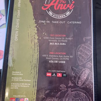 Pho Anvi - Menu - Vietnamese Near Me - Norwalk, California