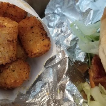 Brady's Brats & Burgers - Baby Brady burger with Cajun tots - Burgers Near Me - Sandy, Oregon Brady's Brats & Burgers - Baby Brady burger with Cajun tots - Burgers Near Me - Sandy, Oregon