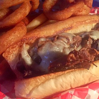 Lakewood Landing - Philly cheesesteak with 1/2 fries & 1/2 onion rings - Dive Bars Near Me - Dallas, Texas Lakewood Landing - Philly cheesesteak with 1/2 fries & 1/2 onion rings - Dive Bars Near Me - Dallas, Texas