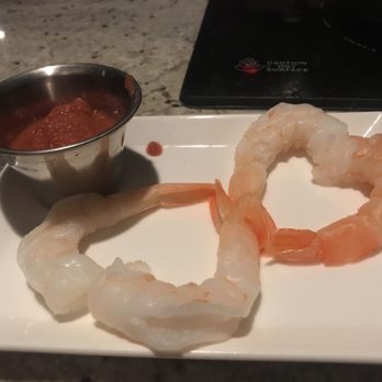 The Melting Pot - Shrimp arranged for Valentin's day - Fondue Near Me - Reston, Virginia