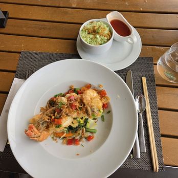 Plumeria Beach House - Wok Fried Shrimp served with Fat Rice and dipping sauce - Breakfast & Brunch Near Me - Honolulu, Hawaii Plumeria Beach House - Wok Fried Shrimp served with Fat Rice and dipping sauce - Breakfast & Brunch Near Me - Honolulu, Hawaii