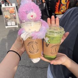 Roasted Cup Coffee Shop - Lucky charms latte and matcha latte