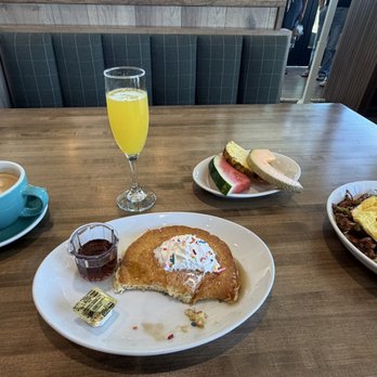 Whidbey's - Latte, mimosa, birthday pancake, side of fruit and Hog Bowl. - Breakfast & Brunch Near Me - Saratoga Springs, Utah Whidbey's - Latte, mimosa, birthday pancake, side of fruit and Hog Bowl. - Breakfast & Brunch Near Me - Saratoga Springs, Utah