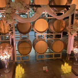 Two Vintners + Covington Cellars at The Vault - Barrels decorated for a wedding