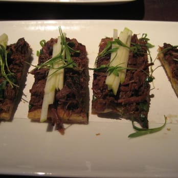 Buddakan - Scallion Pancakes - Braised Beef Short Rib, Green Apple - Chinese Near Me - New York, New York Buddakan - Scallion Pancakes - Braised Beef Short Rib, Green Apple - Chinese Near Me - New York, New York