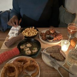Onion rings. Chicken. Mac and cheese. Shrimp.