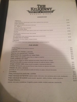 Menu photo 2 The Kilkenny Buenos Aires, C Menu photo 2 The Kilkenny Buenos Aires, C