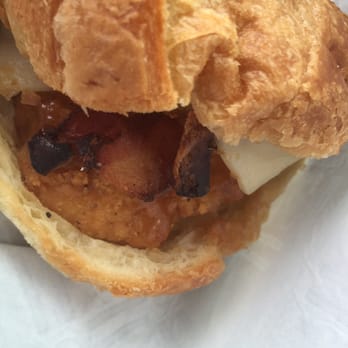 Dunkin' - Chicken, cheese, and BBQ sauce on a crescent. It was ok. - Donuts Near Me - Haddam, Connecticut