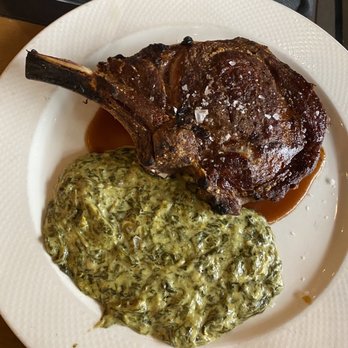 TOWN - Bone - In Ribeye Steak with Creamed Spinach - Steakhouses Near Me - San Carlos, California TOWN - Bone - In Ribeye Steak with Creamed Spinach - Steakhouses Near Me - San Carlos, California