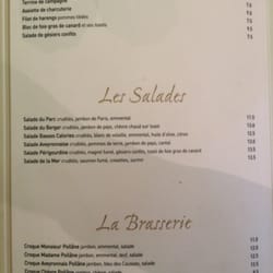 Café De La Paix - Menu: entrees, salades
