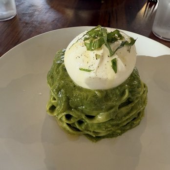 Pasta Sisters - Pesto Tagliatelle w Burrata - Italian Near Me - Culver City, California Pasta Sisters - Pesto Tagliatelle w Burrata - Italian Near Me - Culver City, California